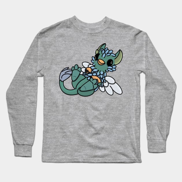 Cute Green and Blue Griffon Baby Long Sleeve T-Shirt by Winging-It